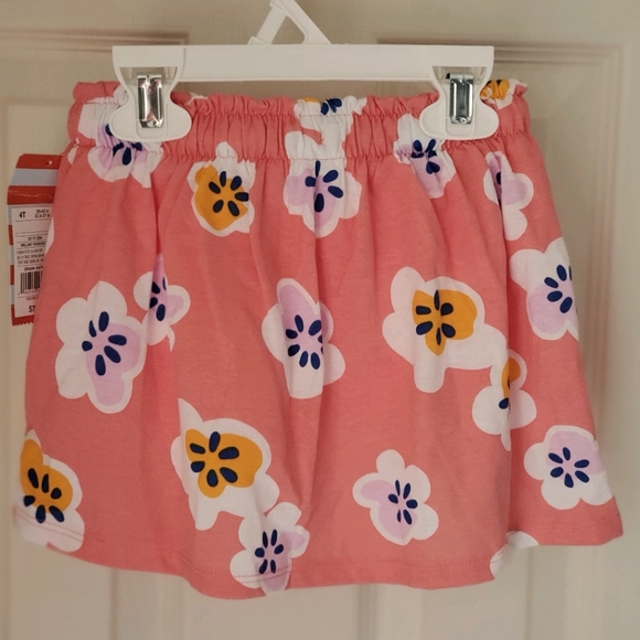 Cat & Jack Peach Flower Skort 4T - Picture 3 of 6